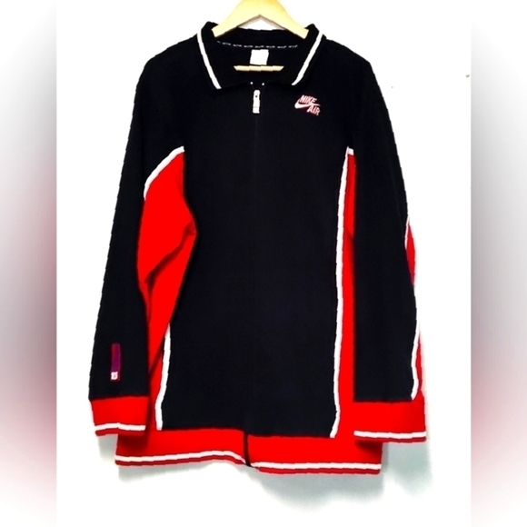 Nike Air men's jacket black/red/white - zipper front Size:L - Picture 1 of 7